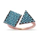 Turkish Turquoise Square Triangle Open 925 Silver Ring