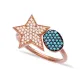 Star Turquoise Zircon Wholesale Handcrafted 925K Adjustable Sterling Silver Ring