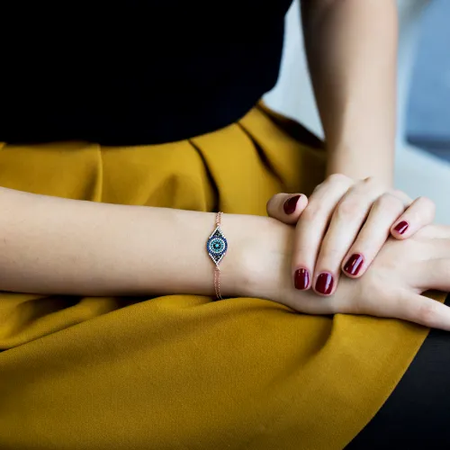 Made in Turkey Evil Eye Sterling Silver Bracelet
