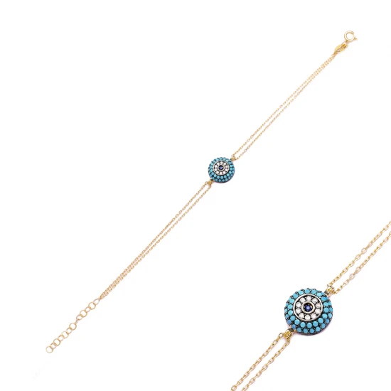 Turkish Round Evil Eye 925 Silver Bracelet Turkish Round Evil Eye 925 Silver Bracelet
