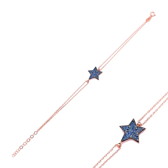 Star 925 Sterling Silver Bracelet Made in Turkey | 925 Sterling Silver Wholesale | Sade Silver Star 925 Sterling Silver Bracelet Made in Turkey - Sade 925 Silver Jewelry