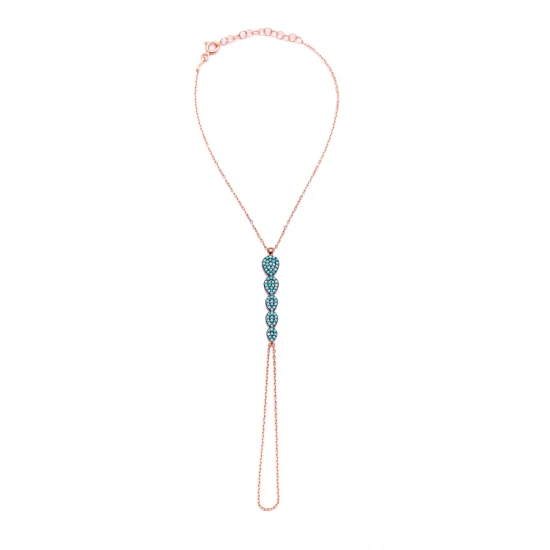 Turkish Teardrop Nano Turquoise Slave Silver Bracelet