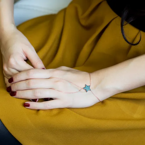 Turkish Star Nano Turquoise Slave 925 Silver Bracelet