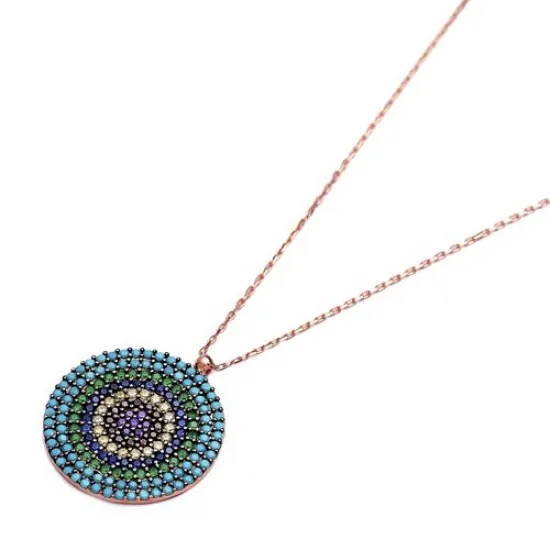 Colurful Round Shape Turkish Wholesale Handmade 925k Sterling Silver Pendant Colurful Round Shape Turkish Wholesale Handmade 925k Sterling Silver Pendant