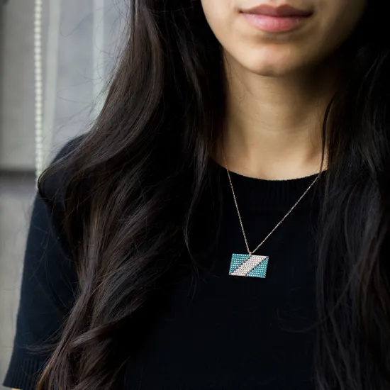 Nano Turquoise Rectangle Shape Rectangle Silver Pendant Nano Turquoise Rectangle Shape Rectangle Silver Pendant