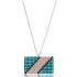 Nano Turquoise Rectangle Shape Rectangle Silver Pendant