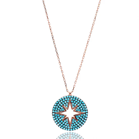 Turkish 925 Silver Nano Turquoise North Star Pendant