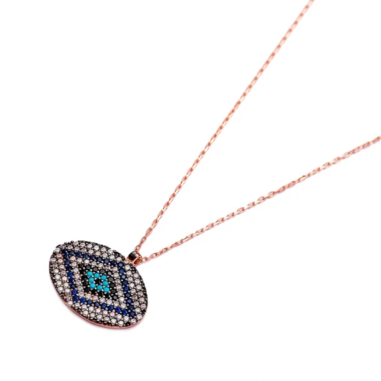 Turkish Nano Turquoise Evil Eye Sterling Silver Pendant Turkish Nano Turquoise Evil Eye Sterling Silver Pendant