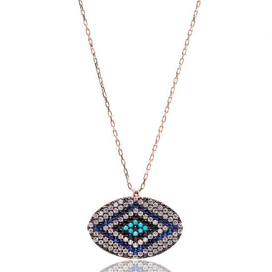 Turkish Nano Turquoise Evil Eye Sterling Silver Pendant Turkish Nano Turquoise Evil Eye Sterling Silver Pendant