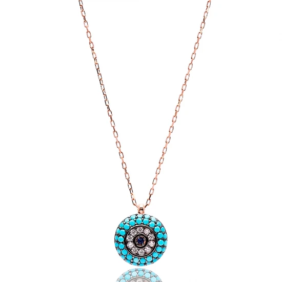 Turkish Nano Turquoise Evil Eye 925 Silver Pendant Turkish Nano Turquoise Evil Eye 925 Silver Pendant