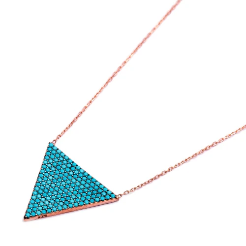 Turkish Nano Turquoise Triangle 925 Silver Pendant