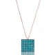 Turkish Nano Turquoise Square Shape Silver Pendant
