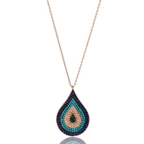 Turkish Drop With Evil Eye 925 Silver Pendant Turkish Drop With Evil Eye 925 Silver Pendant