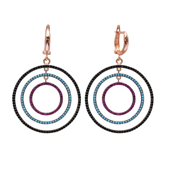 Turkish Wholesale Handcrafted Silver Round Dangle Earring Turkish Wholesale Handcrafted Silver Round Dangle Earring