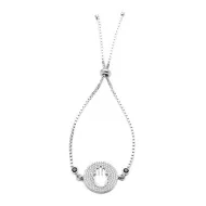 Turkish Adjustable Hamsa Tennis 925 Silver Bracelet