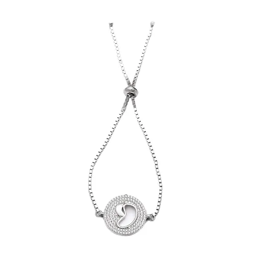 Turkish 925 Silver Footprint Adjustable Tennis Bracelet