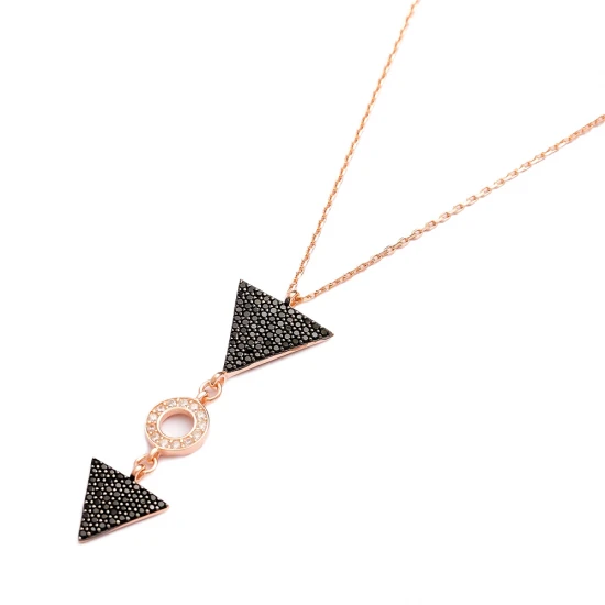 Turkish Triangle Black CZ 925 Sterling Silver Pendant Turkish Triangle Black CZ 925 Sterling Silver Pendant