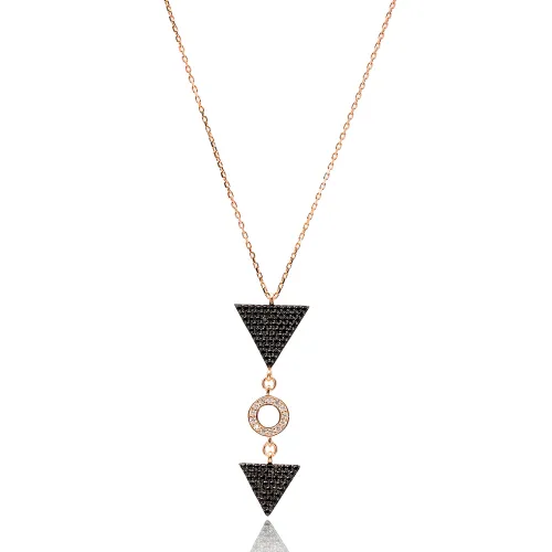 Turkish Triangle Black CZ 925 Sterling Silver Pendant