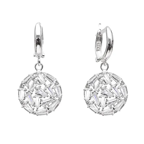 Turkish 925 Silver Dangle Clip On Circle Shape Earrings