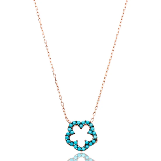 Turkish Nano Turquoise Clover Sterling Silver Pendant Turkish Nano Turquoise Clover Sterling Silver Pendant
