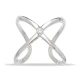 Turkish Crossed Curve Solitaire CZ Sterling Silver Ring | 925 Sterling Silver Wholesale | Sade Silver Turkish Crossed Curve Solitaire CZ Sterling Silver Ring - Sade 925 Silver Jewelry