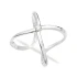 Turkish Crossed Curve Solitaire CZ Sterling Silver Ring