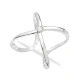 Turkish Crossed Curve Solitaire CZ Sterling Silver Ring | 925 Sterling Silver Wholesale | Sade Silver Turkish Crossed Curve Solitaire CZ Sterling Silver Ring - Sade 925 Silver Jewelry
