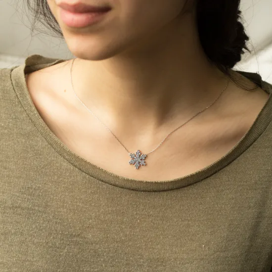 Snowflake Turkish Wholesale Handcrafted 925 Sterling Silver Pendant Snowflake Turkish Wholesale Handcrafted 925 Sterling Silver Pendant