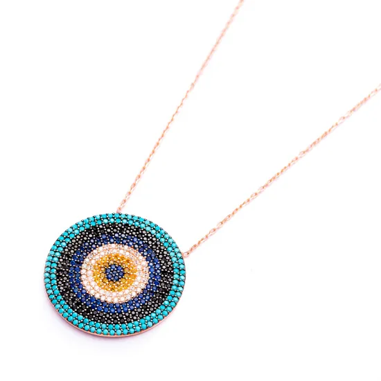 Evil Eye Design Turkish Wholesale Silver Round Pendant Evil Eye Design Turkish Wholesale Silver Round Pendant