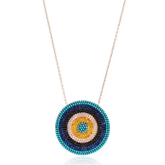 Turkish Evil Eye Rounded 925 Sterling Silver Pendant Turkish Evil Eye Rounded 925 Sterling Silver Pendant