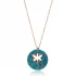 Nano Turquoise Dragonfly Round CZ 925 Silver Pendant