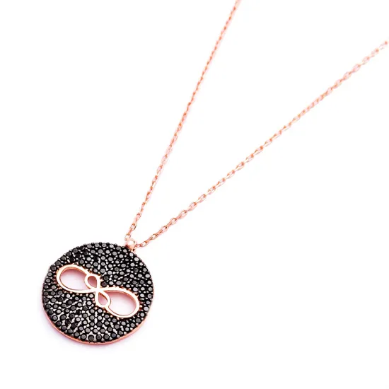 Turkish Black CZ Infinity 925 Sterling Silver Pendant