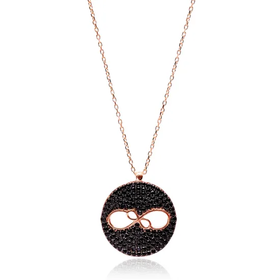 Turkish Black CZ Infinity 925 Sterling Silver Pendant