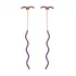 Amethyst Thin Pave Bar Wavy Long Earrings