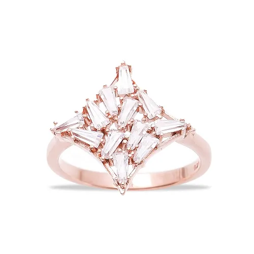Made in Turkey Baguette 925 Sterling Silver Ring