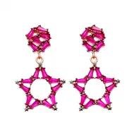 925 Silver Dangle Push Back Baguette Earrings