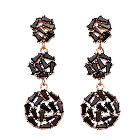 Turkish Dangle Push Back Baguette Silver Earrings
