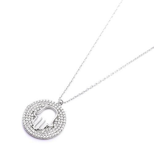 Hamsa 925 Sterling Silver Pendant Made in Turkey