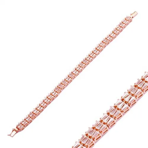Made in Turkey Sterling Silver Baguette Bracelet