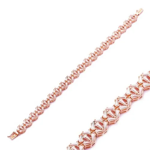 Turkish Handcrafted Baguette 925 Silver Bracelet