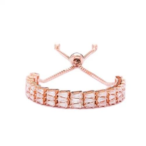 Turkish Sterling Silver Baguette Tennis Bracelet