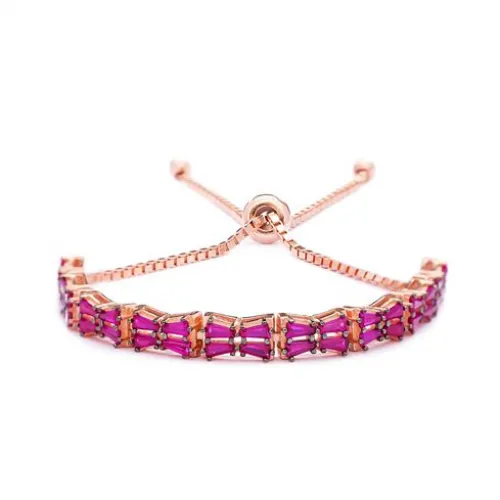 Made in Turkey Baguette Tennis Sterling Silver Bracelet