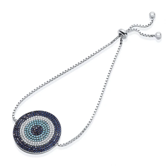 Made in Turkey Evil Eye Tennis Sterling Silver Bracelet Made in Turkey Evil Eye Tennis Sterling Silver Bracelet