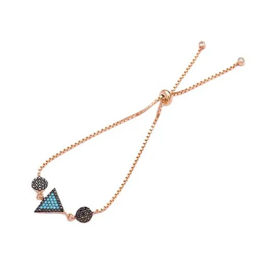 Turkish Triangle And Round Adjustable Silver Bracelet
