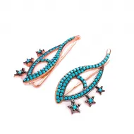 Eye 925 Sterling Silver Earrings Made in Turkey