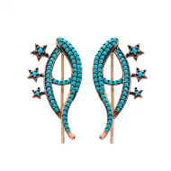 Eye 925 Sterling Silver Earrings Made in Turkey