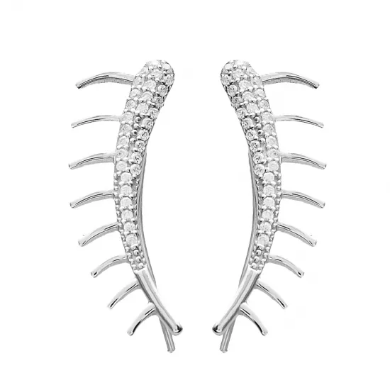 Turkish Clear Spike CZ 925 Sterling Silver Ear Cuff