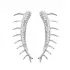Turkish Clear Spike CZ 925 Sterling Silver Ear Cuff