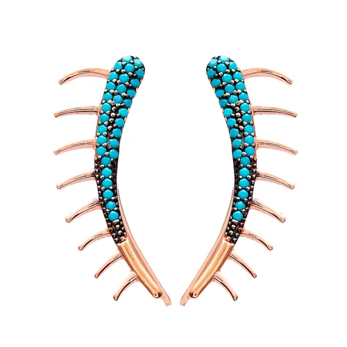 Turkish Turquoise Spike 925 Sterling Silver Ear Cuff