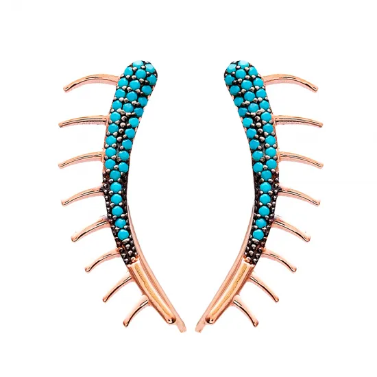 Turkish Turquoise Spike 925 Sterling Silver Ear Cuff